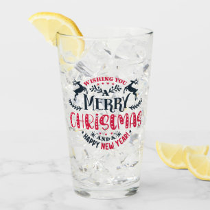 Personalised Name Merry Christmas And New Year Glass
