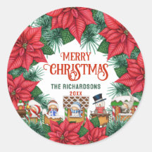 Personalised Name Merry Christmas Festive Floral