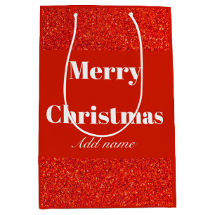 Personalised name merry Christmas gift bag