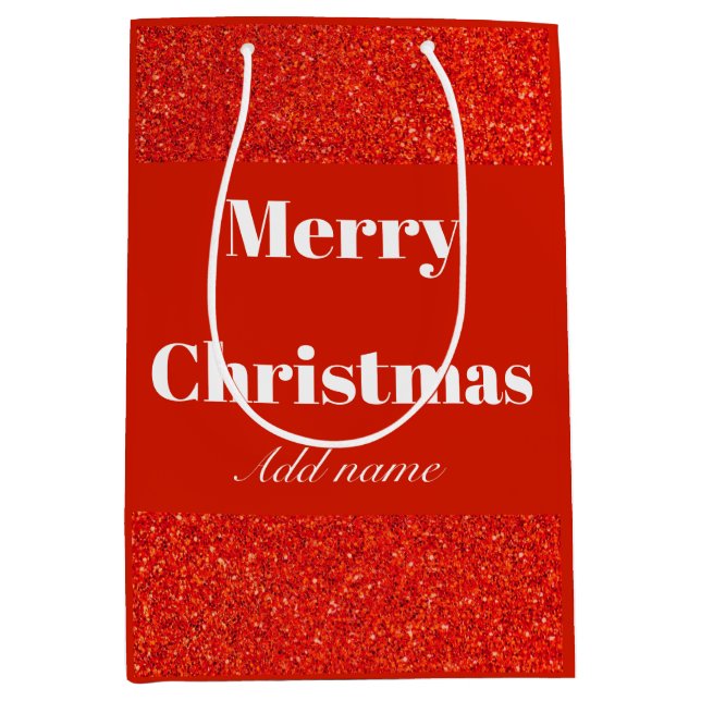 Personalised name merry Christmas gift bag (Front)