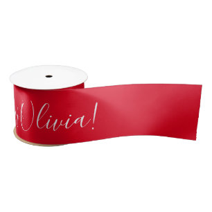 Personalised Name Merry Christmas Holiday Satin Ribbon