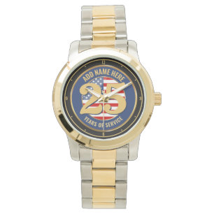 Personalised NAME Military or Police Retirement  Watch
