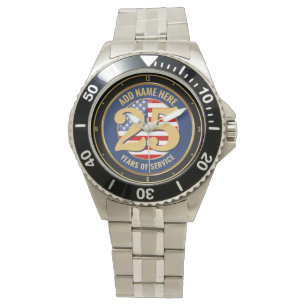 Personalised NAME Military or Police Retirement  Watch