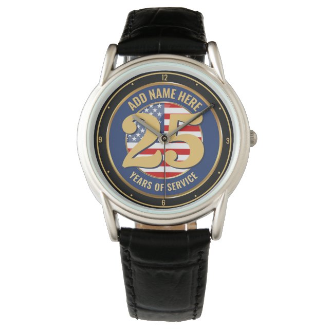 Personalised NAME Military or Police Retirement  Watch (Front)