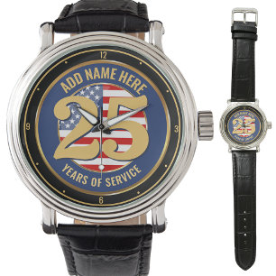 Personalised NAME Military or Police Retirement  Watch