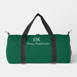 Personalised Name Minimal Classic Elegant Green Duffle Bag