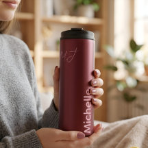 Personalised Name Minimalist Chic Burgundy & Pink