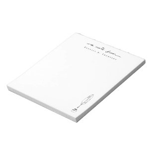 Personalised Name Minimalist Quill Feather Writer Notepad