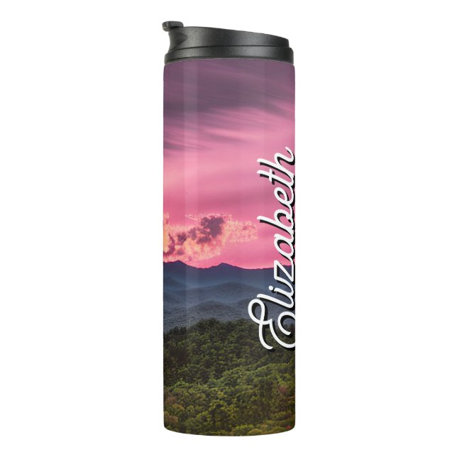 Personalised Name Misty mountaintop Thermal Tumbler (Rotated Right)