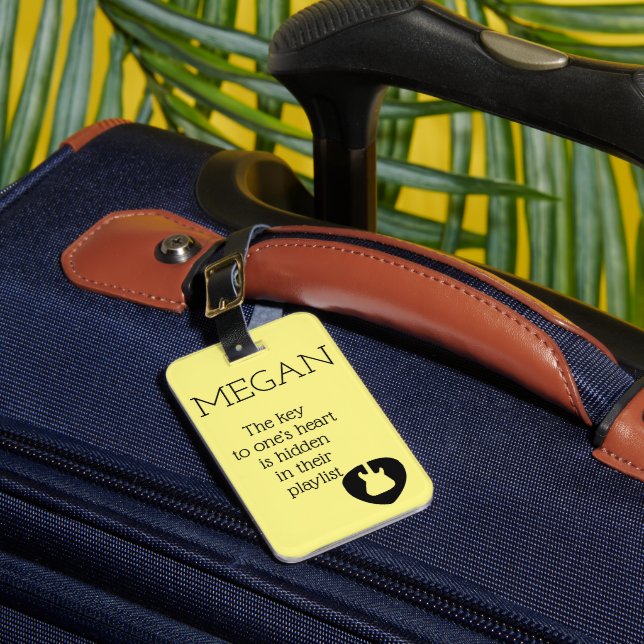 Personalised Name Modern Minimal Electric Guitar Luggage Tag (Front Insitu 1)