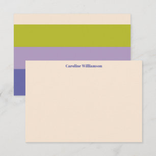 Personalised Name Modern Purple Green Bold Thank You Card