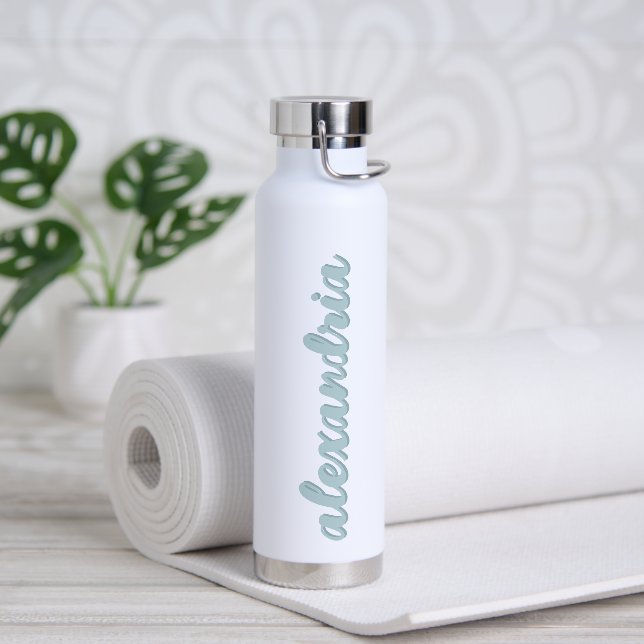 Personalised Name Modern Script Typography Water Bottle (Yoga)