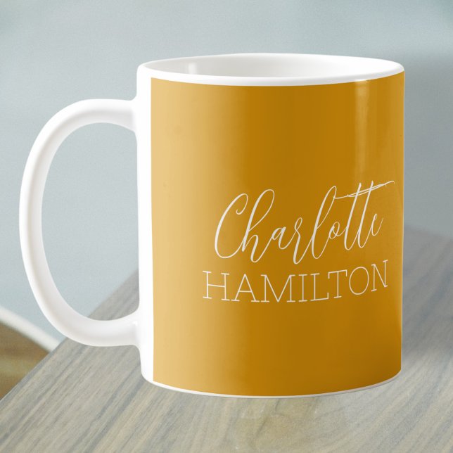 Personalised Name Modern Simple Coffee Mug (Creator Uploaded)