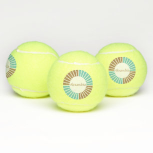 Personalised Name Modern Teal Tennis Balls