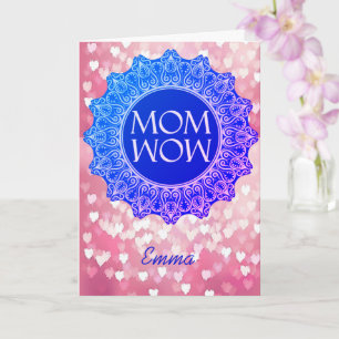 Personalised Name MOM WOW Aesthetic Greeting Card