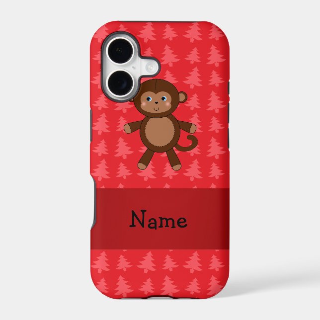 Personalised name monkey red christmas trees (Back)
