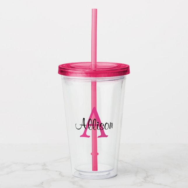 Personalised Name Monogram Acrylic Tumbler (Front)
