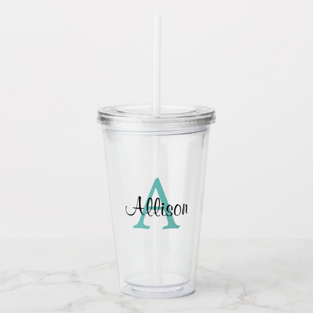 Personalised Name Monogram Acrylic Tumbler (Front)
