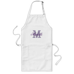Personalised name monogram apron   Lavender purple