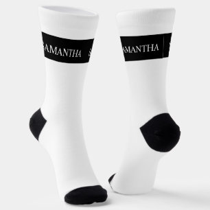Personalised Name Monogram Basic Minimalistic Socks
