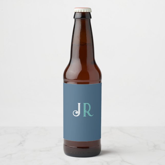 Personalised Name Monogram Beer Bottle Label (Front)