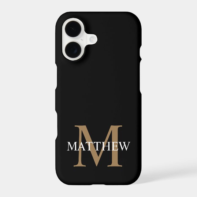 Personalised Name Monogram Black (Back)