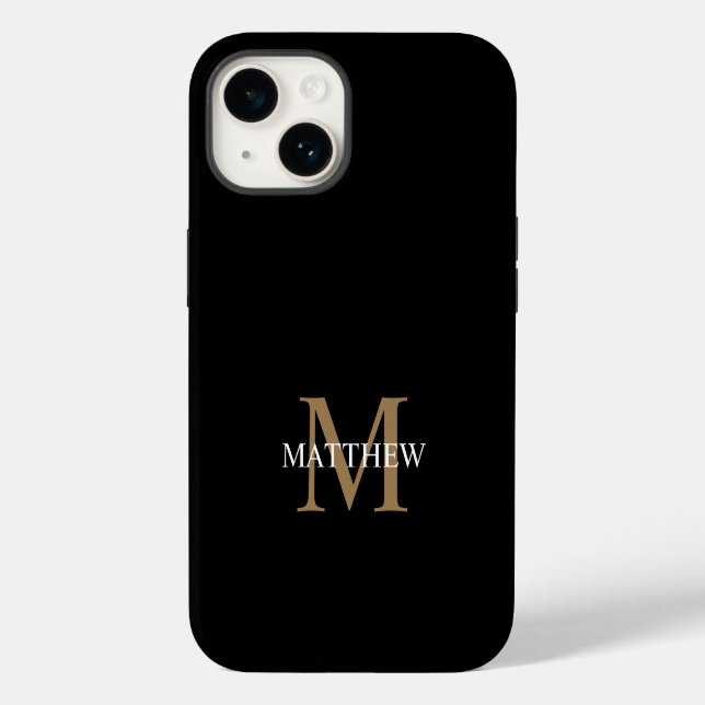 Personalised Name Monogram Black Case-Mate iPhone Case (Back)
