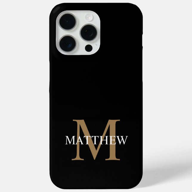 Personalised Name Monogram Black Case-Mate iPhone Case (Back)