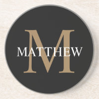Personalised Name Monogram Black