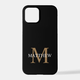 Personalised Name Monogram Black iPhone 12 Pro Case