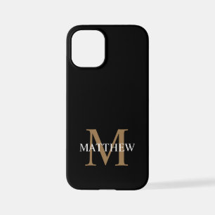 Personalised Name Monogram Black iPhone 12 Mini Case