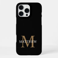 Personalised Name Monogram Black