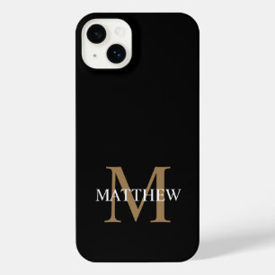 Personalised Name Monogram Black iPhone 14 Plus Case
