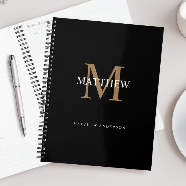 Personalised Name Monogram Black Planner (Creator Uploaded)
