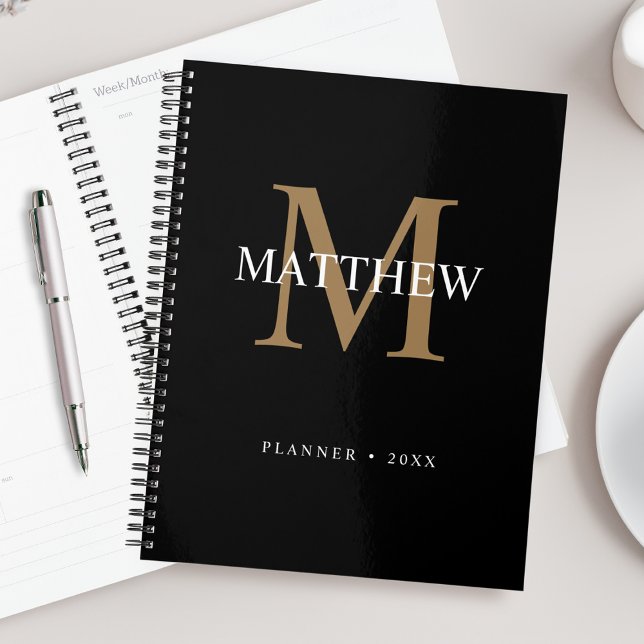Personalised Name Monogram Black Planner (Creator Uploaded)