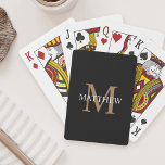 Personalised Name Monogram Black Playing Cards<br><div class="desc">Create your own personalised black round playing cards with your custom name and monogram.</div>