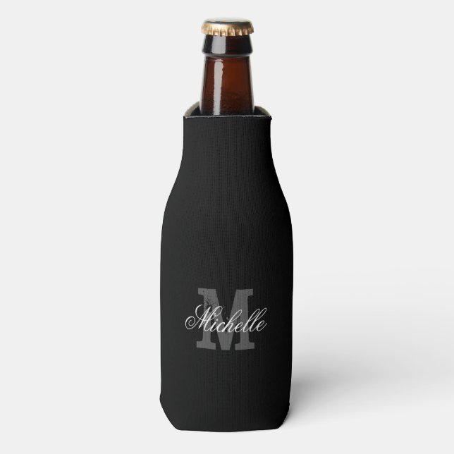 Personalised name monogram bottle cooler (Bottle Front)
