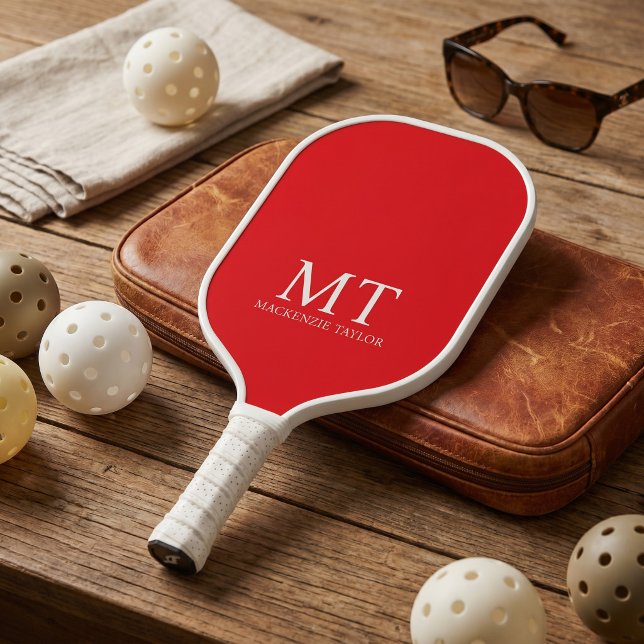 Personalised Name Monogram Checked Patterned Pickleball Paddle (Personalized Name Monogram Checked Patterned Pickleball Paddle by Ricaso - other colors available
)
