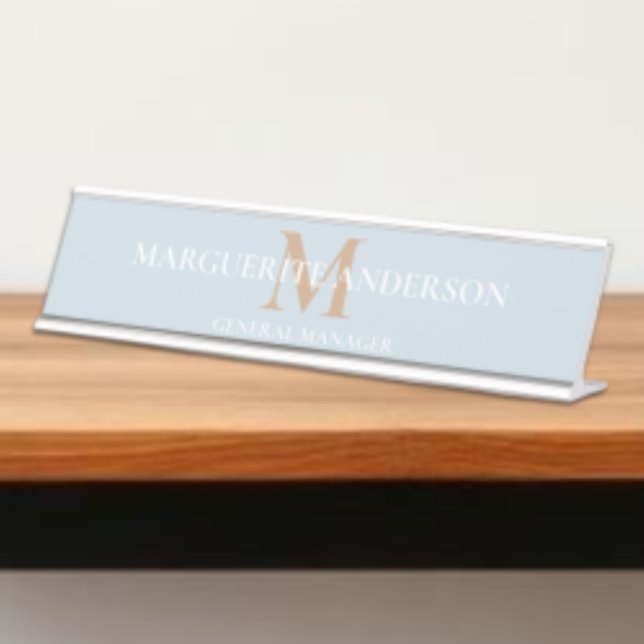 Personalised Name Monogram Desk Name Plate (Creator Uploaded)