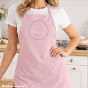 Personalised Name Monogram Dusty Rose Apron
