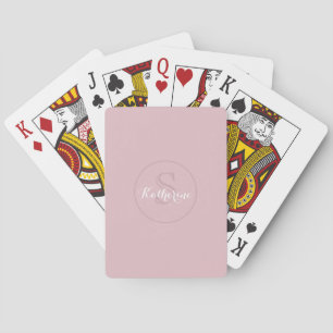 Personalised Name Monogram Dusty Rose Playing Cards