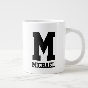 Personalised name monogram extra large large coffee mug