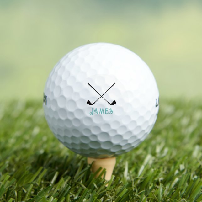 Personalised Name Monogram Golf Clubs Golf Balls (Insitu Tee)