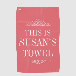 Personalised Name   Monogram Golf Towel