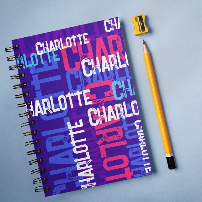 Personalised Name Monogram Grunge Notebook (Creator Uploaded)