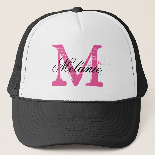 Personalised name monogram hat for wedding party (Front)