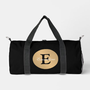 Personalised Name Monogram in Circle Button Cutout Duffle Bag