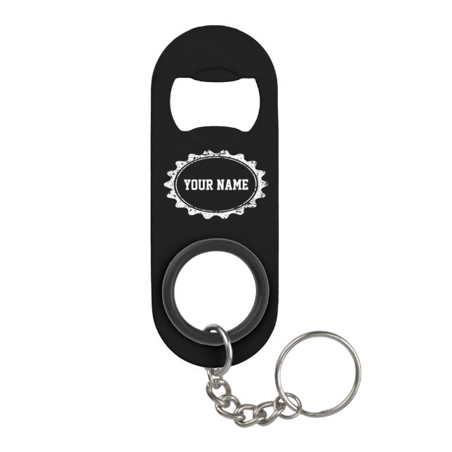 Personalised name monogram keychain bottle opener (Back)