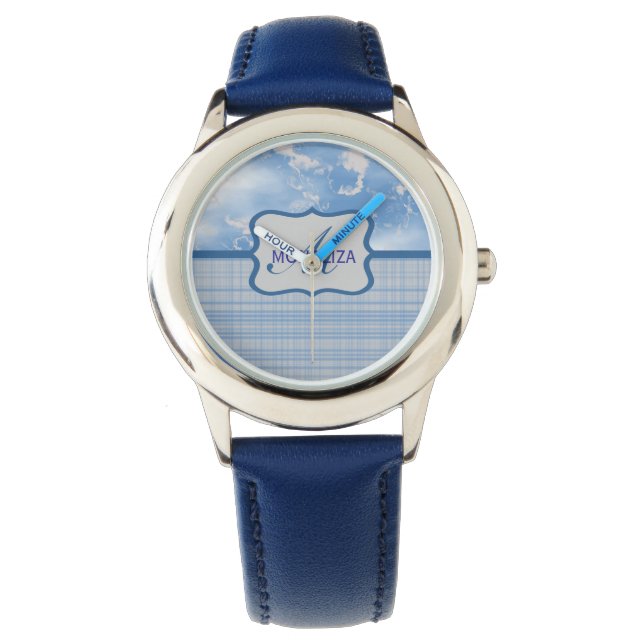 Personalised Name & Monogram Kids Watch (Front)