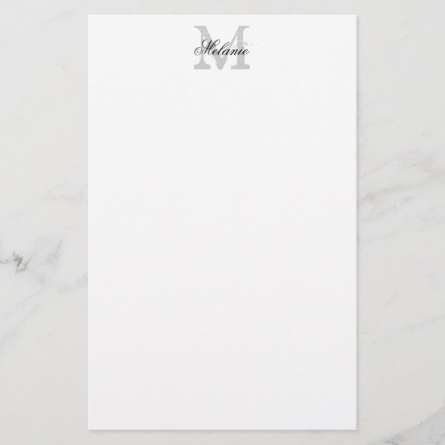 Personalised name monogram logo stationery paper (Front)